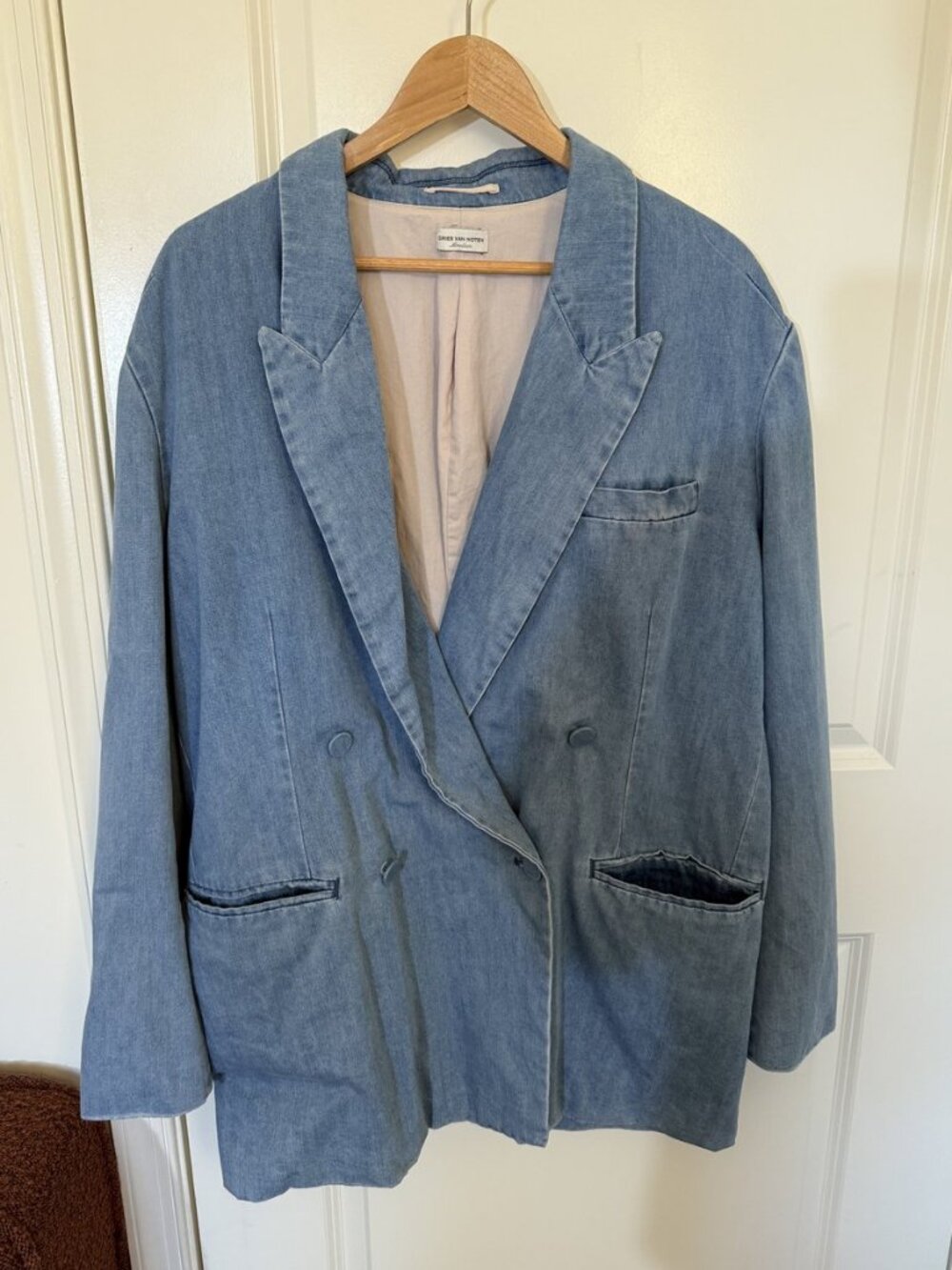 Dries Van Noten Light Blue Denim Blazer Size M
